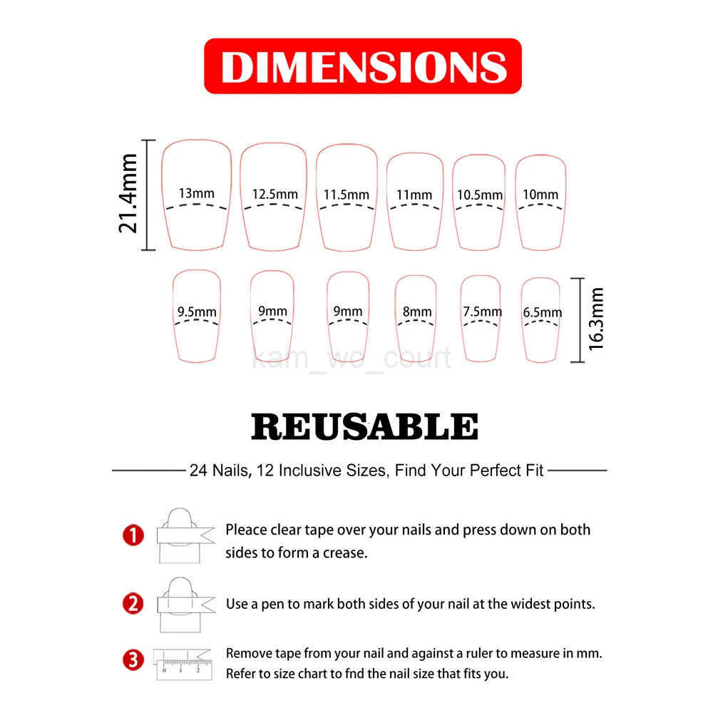 24Pcs Short Size French Blue Black Gradient Classic Versatile Girls Women Full Coverage Wearable Fake Nails Set M250807