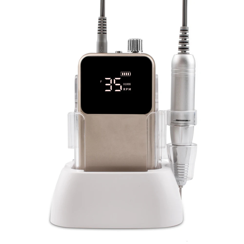 SIMINAIL Rectangle Nail Drill Rechargeable Desktop Base 35000RPM Manicure Electric Machine Nail File Pedicure Cordless Drilling 250807