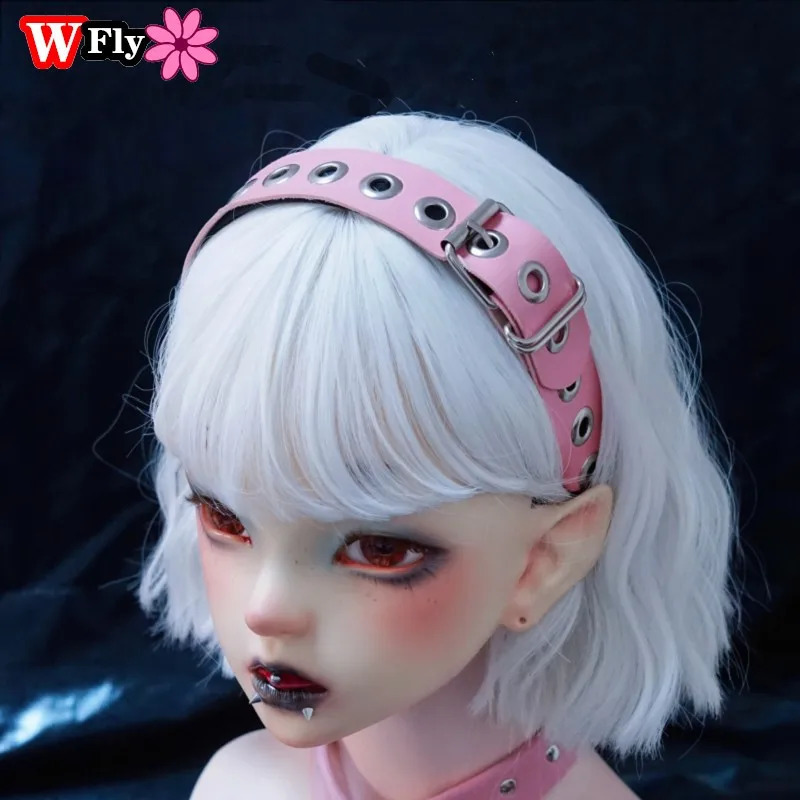 Y2K Gothic Punk Leather Buckle Hair hoop KC headband Harajuku Women Girl Dark Black Punk Hip hop Rock Hairbands Hair Accessories 250730