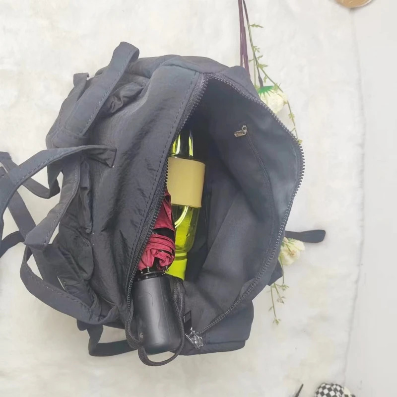 Lightweight Casual Nylon Shoulder Bag Unique Fresh Gentle Bow Travel Bag Solid Color Soft Large Capacity Womens Tote Bag 250807