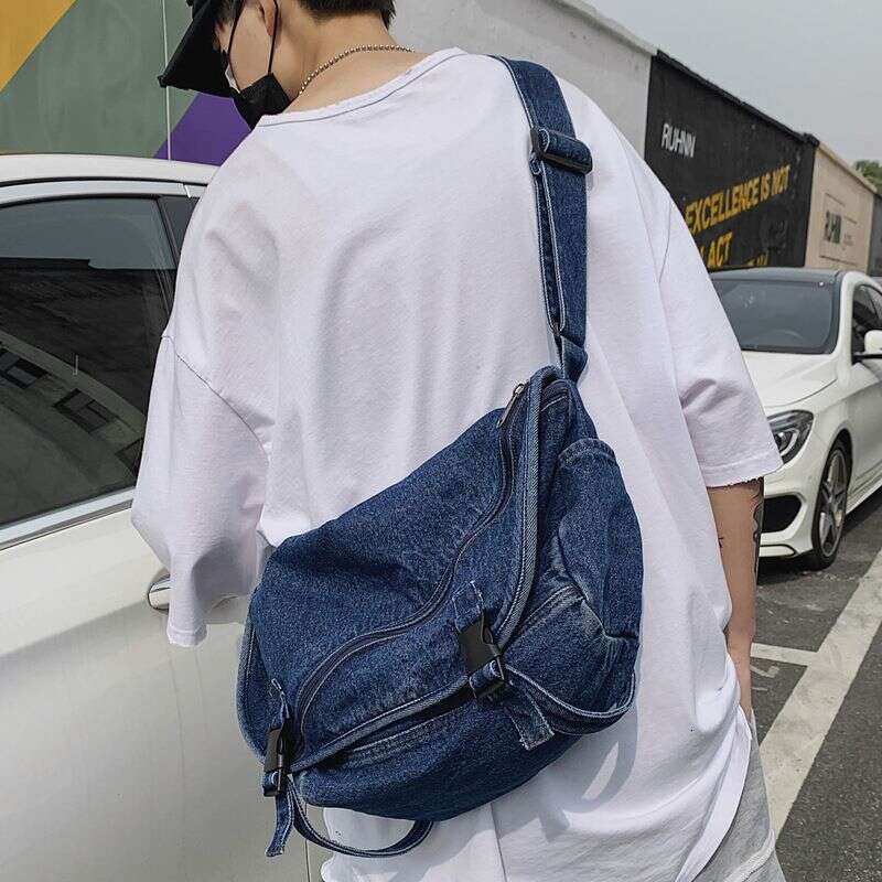 Haruku style shoulder male college students, functional backpack women, crossbody for men, postman bag, ins work bag