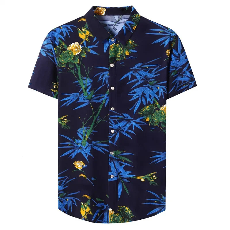 Summer Mens Flower Animal Pattern Short sleeved Shirt Top 250807