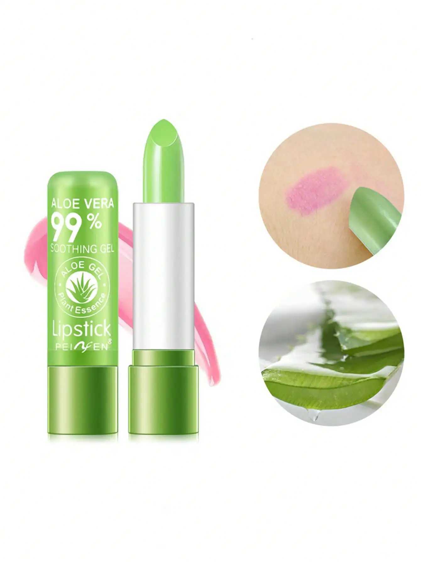 Aloe Vera Color-Changing Lip Balm Moisturizing Repairing Waterproof Anti-DrynessTemperature-Activated Lipstick for HydrationXJ250807