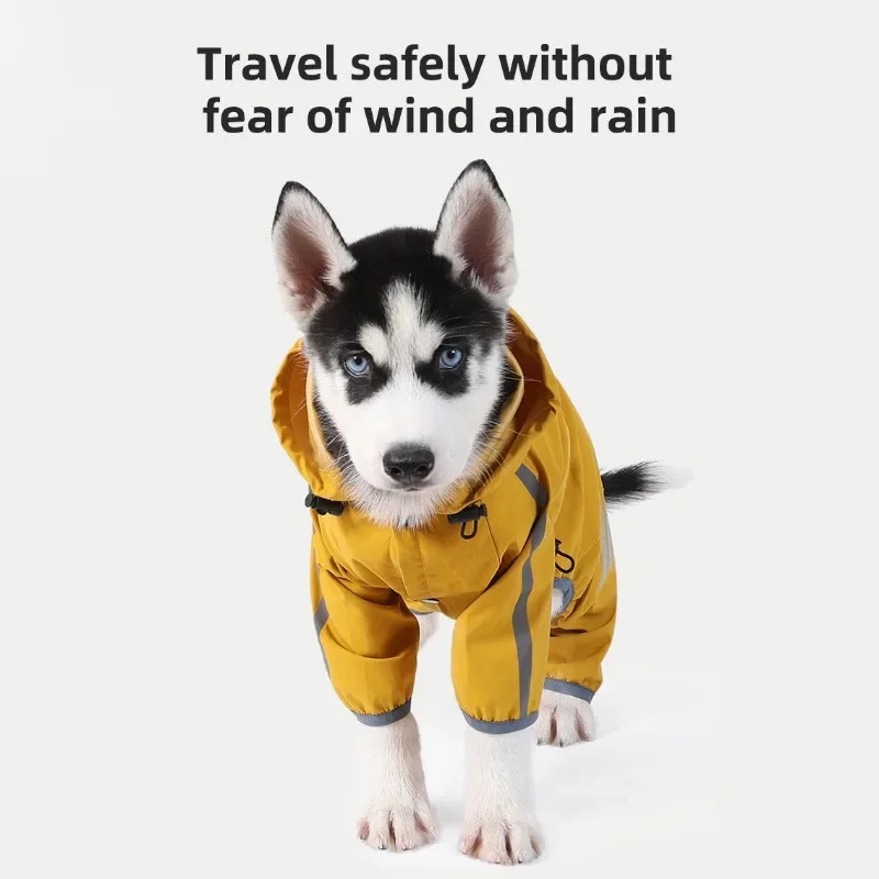 Dog Raincoat Reflective Waterproof Pet Clothes for Chihuahua Husky Rain Coat Small Medium Dogs Jumpsuit Raincoat Dogs Overalls 250805