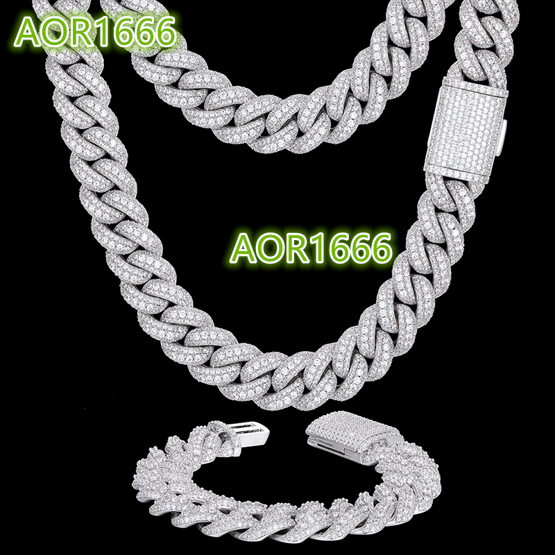 Jewelry Wholesale Hip Hop Men Bling 18mm Gold Plated Brass CZ Zircon Diamond Iced Out Cuban Link Chain for Rapper