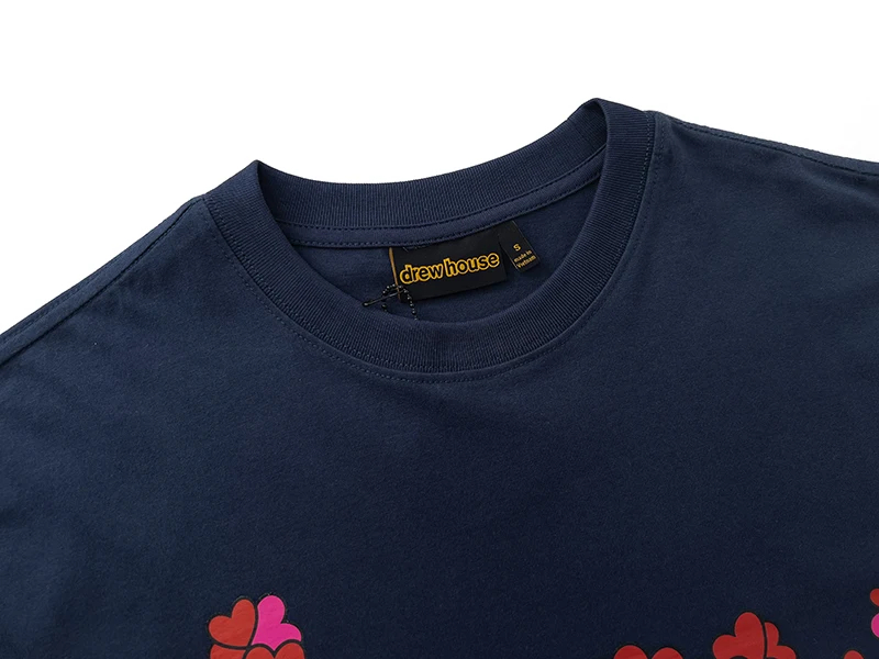 Drew House New Mens Clothing Print T shirt men's and women's printed loose short sleeve T-shirt Designer luxury