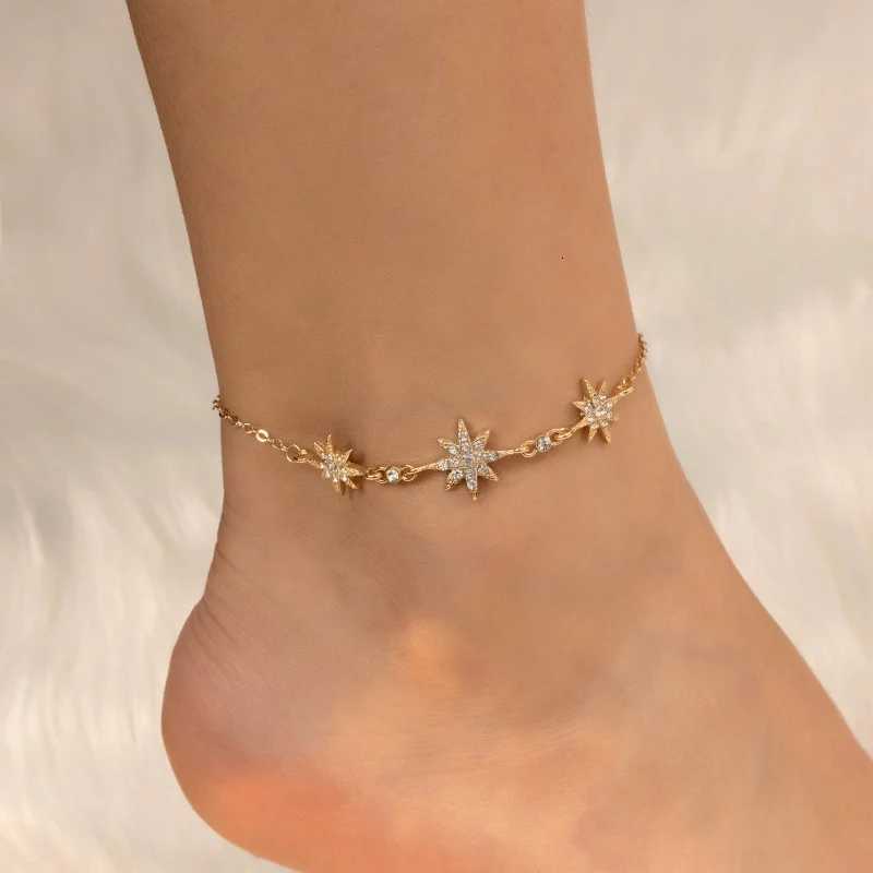 Summer Bohemia Star Pendant Anklet For Women Girls Ankle Leg Chain Beach Party Travel Foot Jewelry Y250805