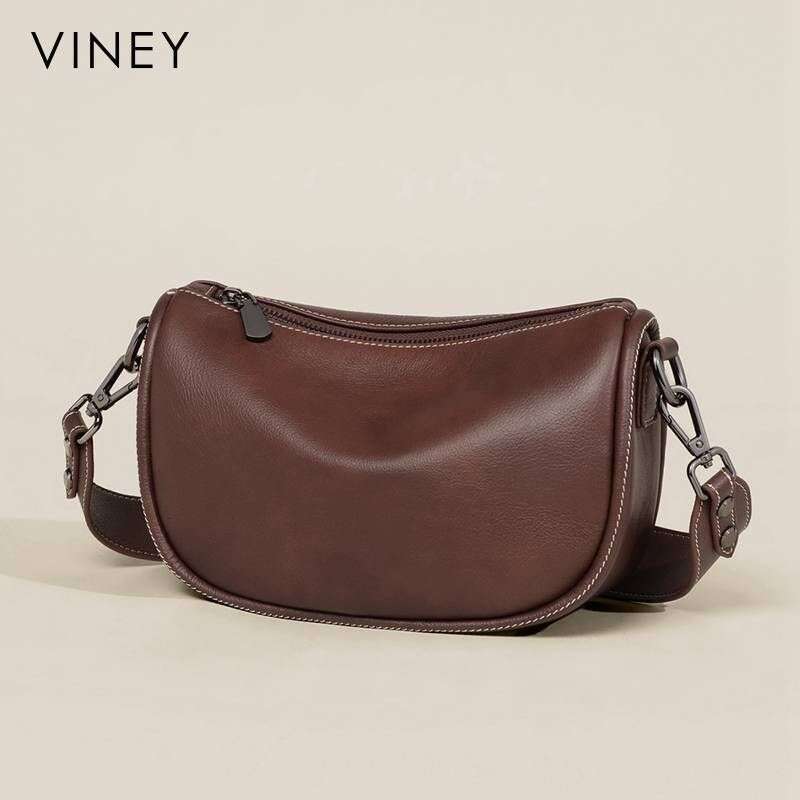 VINEY Women 2025 New Women's Messenger Pillow Genuine Leather Dumpling High-end Shoulder Bag