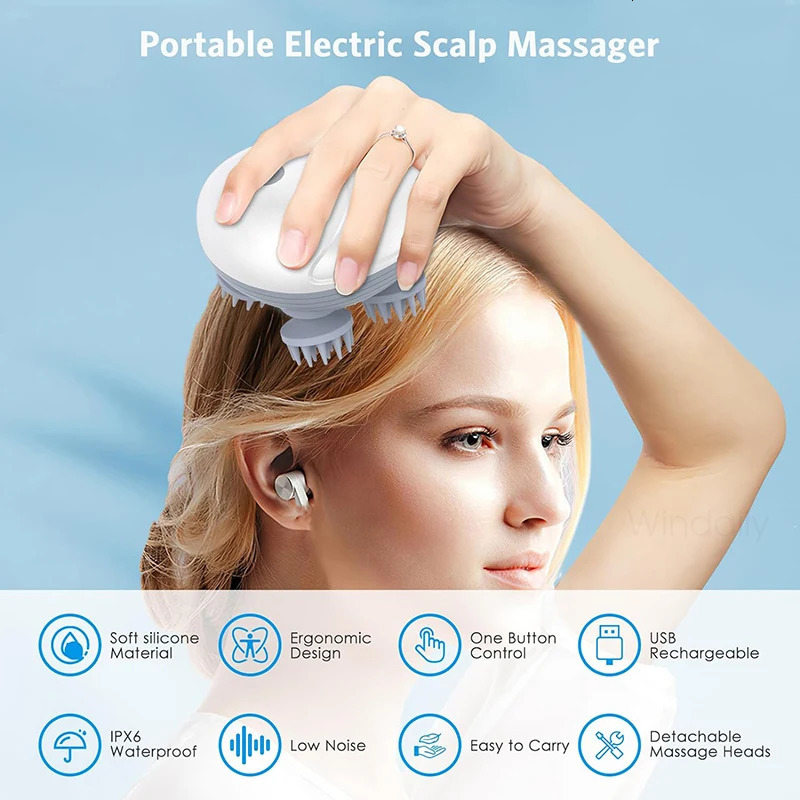 Electric Scalp Head Massager Kneading Vibrating Device Health Care Shoulder Neck Leg Arm Deep Tissue Massage Cat Pet Massager 250729