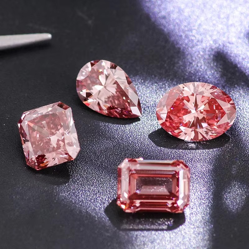 Provence Gem Lab CVD Oval Brilliant Cut Looese Lab Grown Fancy Intense pink Diamond Price for making Jewelry