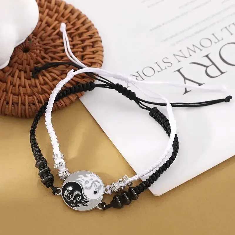 2025 Fashion Dragon Figure Yin Yang Bracelet Couple Adjustable Bracelets Boyfriend Girlfriend Valentines Day Friendship Jewelry W250807