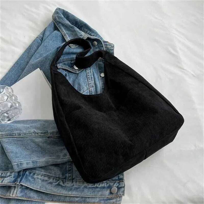 Designer Bag Corduroy Shoulder Bags 2024 Women Fashion Leisure College Style Shopper Multi-Pocket Large Capacity Designer Handbags