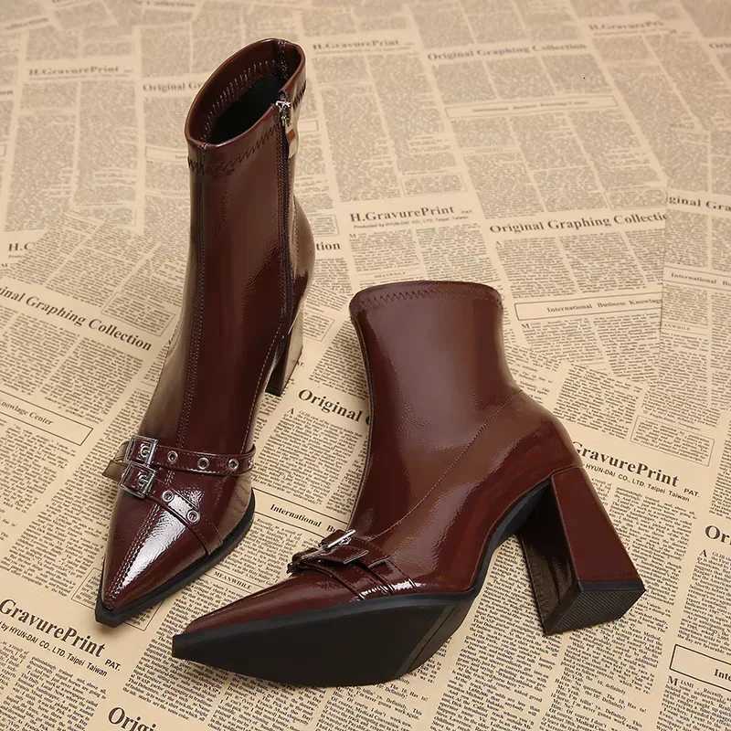 High Heels Ankle Womens Boots Pointed Toe Sexy Shoes for Women 2024 New Side Zip Classic Daily Boots Women Boots Botas XJ250807