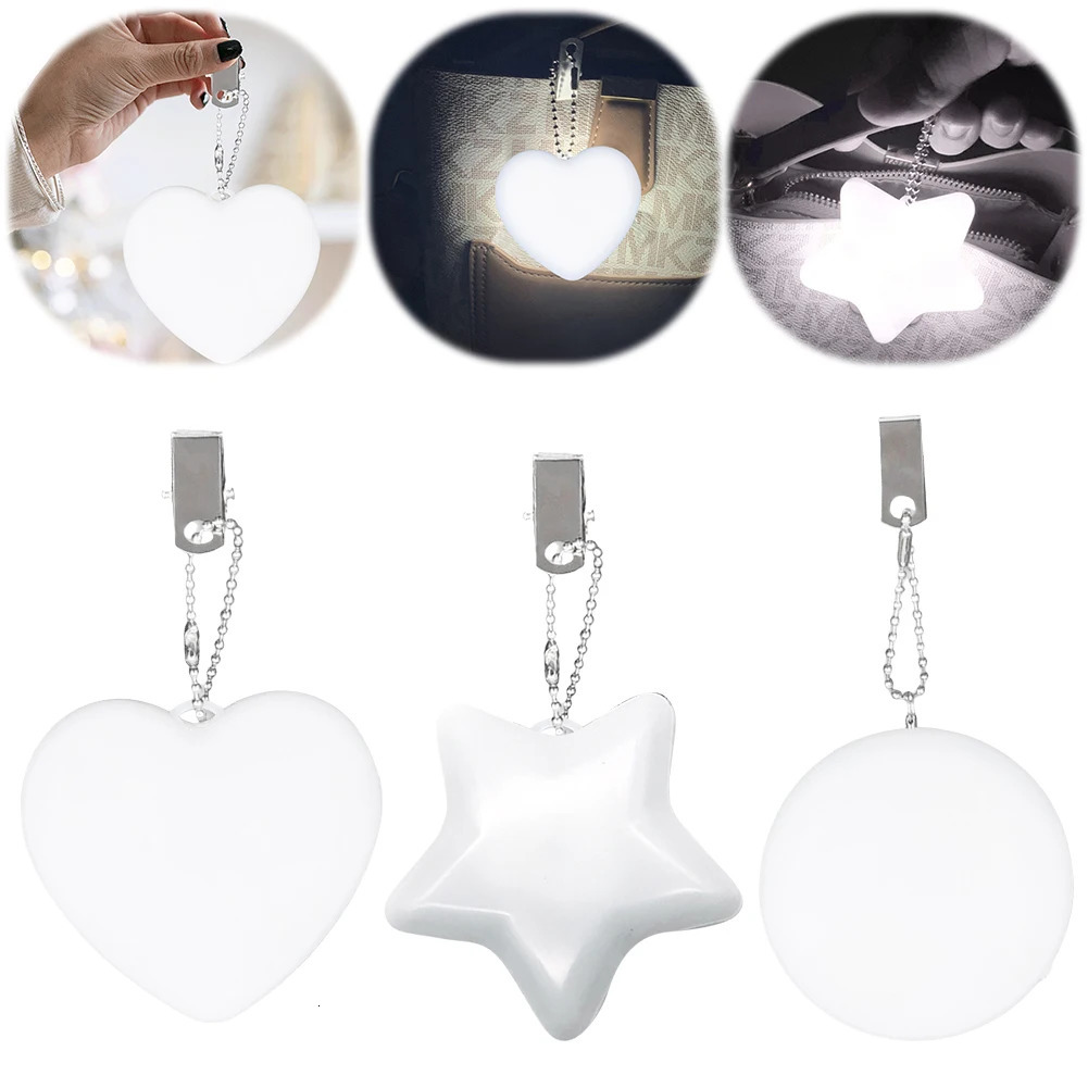 1-3Pcs LED Handbag Light Touch Sensor Heart Round Star LED Purse Night Light Bag Lamp with Clip for Women Mothers Day Gifts 250807