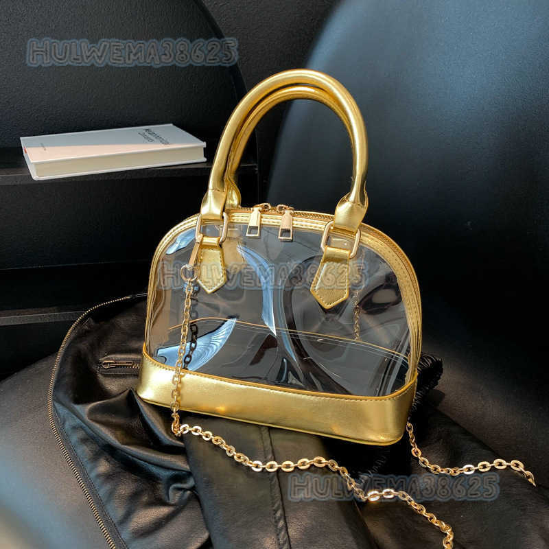 Fashion Transparent Trendy Shell Bag Spring Summer 2025 New Trendy Crossbody Bag Pvc Chain Trendy Shoulder Bag H250806