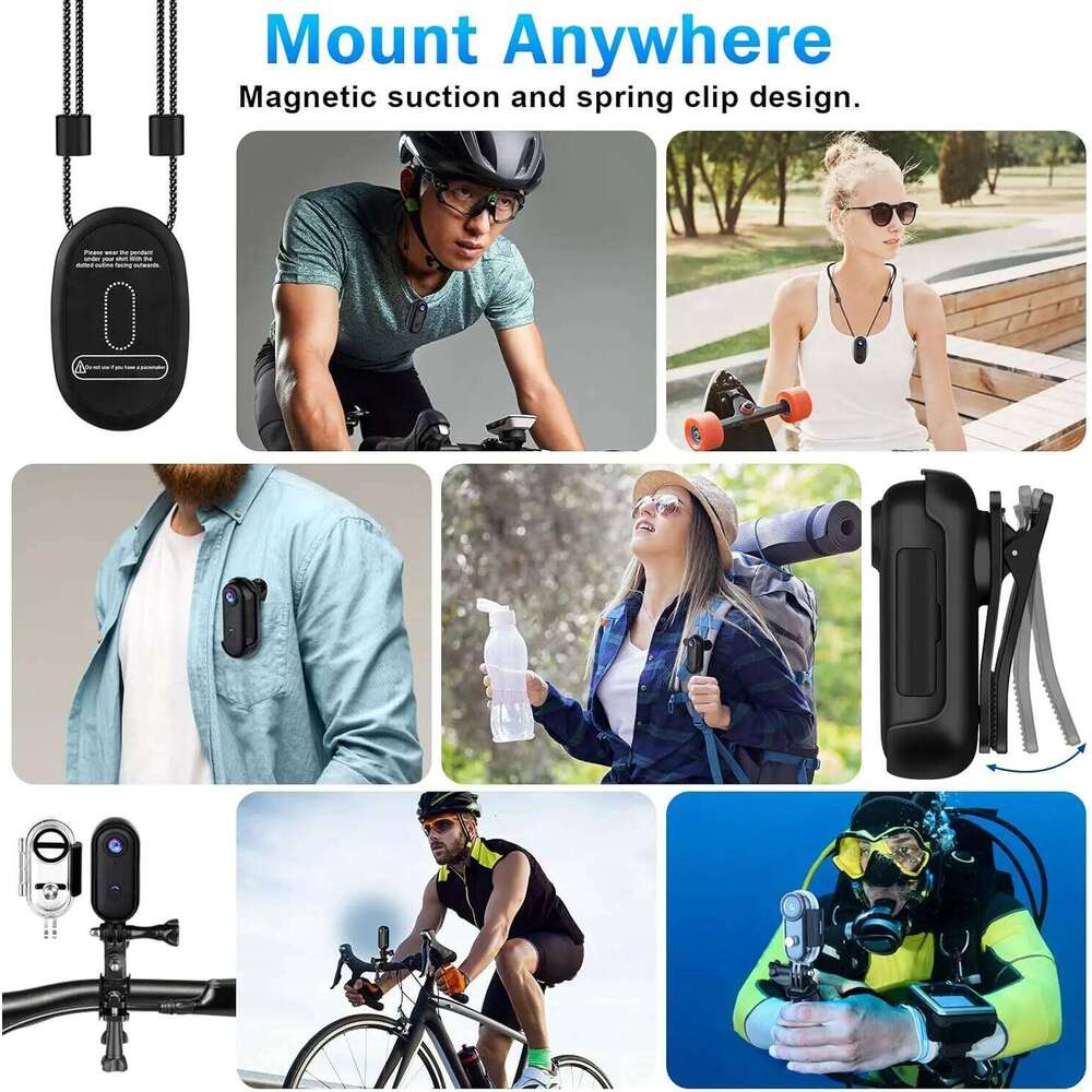 K GB UHD Mini Camera Wearable Action Cam Thumb Size Hands Free Recording Body Worn Premium Portable
