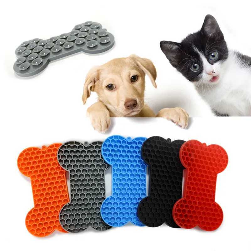 Pet Supplies Silicone Pet Licking Mat Cat Anti-choking With Slow Food Bowl Puppy Bath Distracted Licking Plate Cutlery Y250806