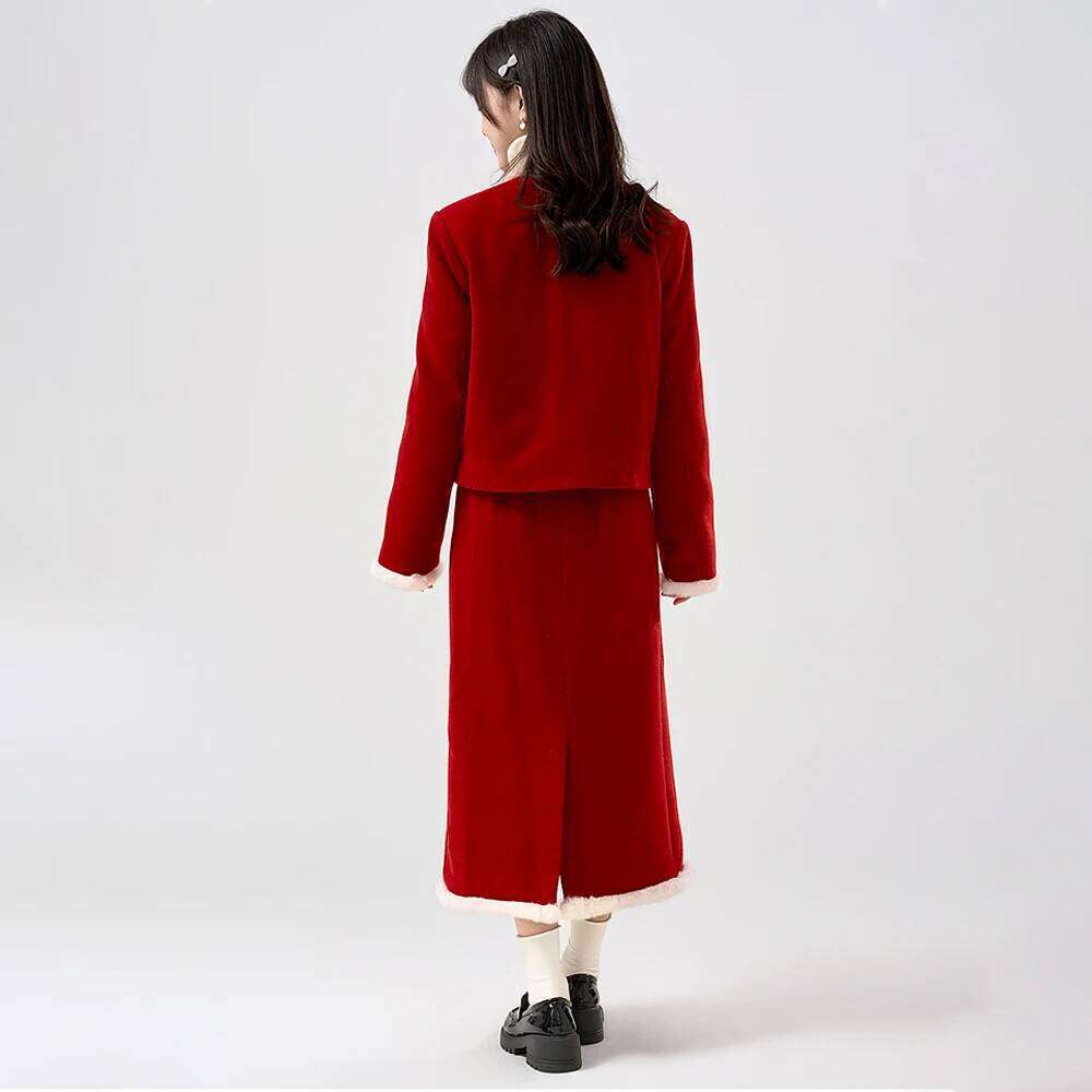 Designer Clothing 2025 Plus Size Women's Winter Red Casual Loose Clip Cotton Plush Coat Long Sleeve Comfortable Chinese Cardigan Top New Clothing