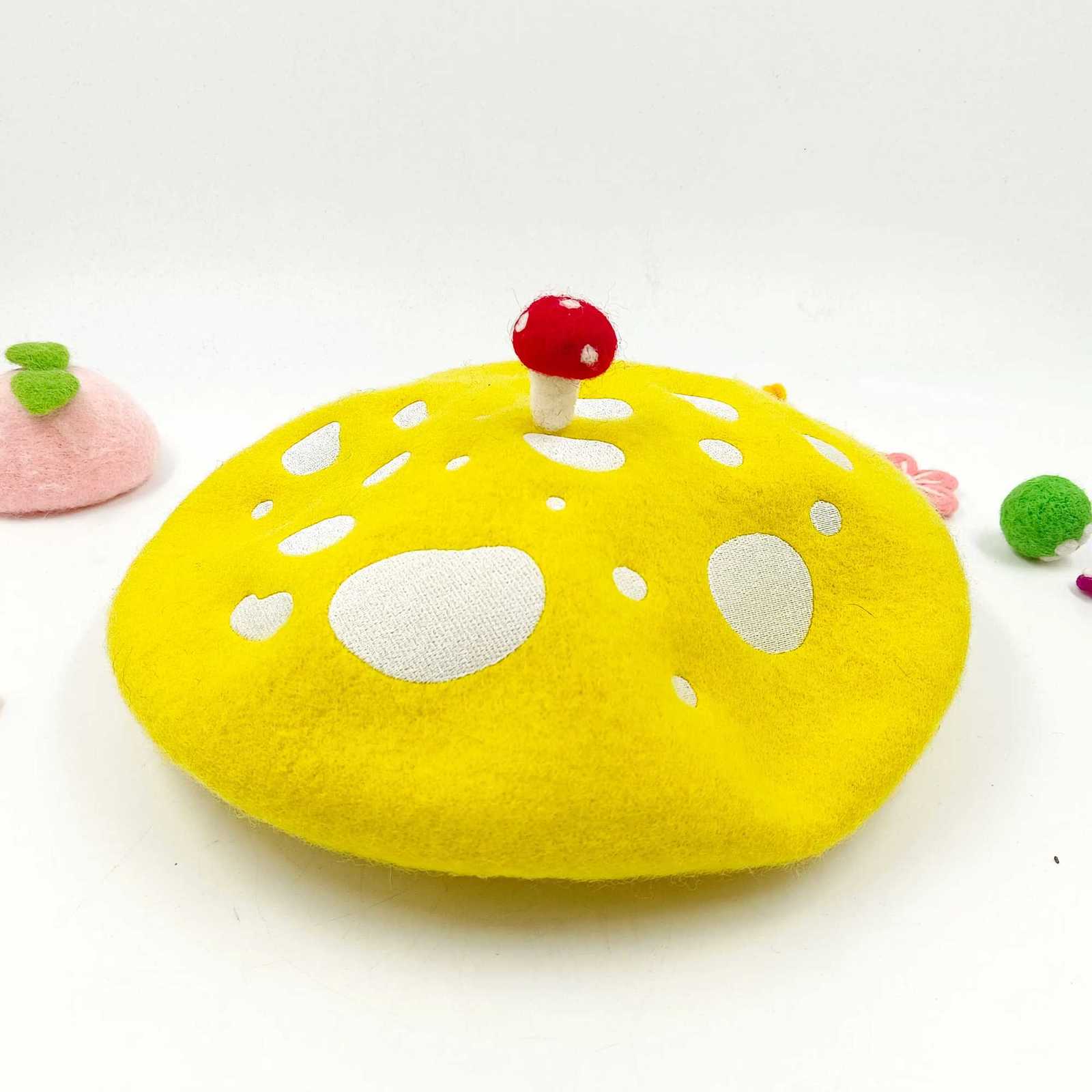 Women Handmade Beret Hat Female Hat Autumn Wool Felt Cloud Painter C Warm Thick Pea Newsboy Hat Outdoor Walking Hat XJ250807