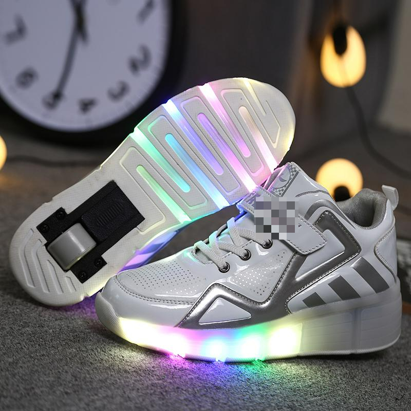 Children Glowing Sneakers Kids Roller Inline Skate Shoes with one Wheels Girls Boys Led Light up shoe