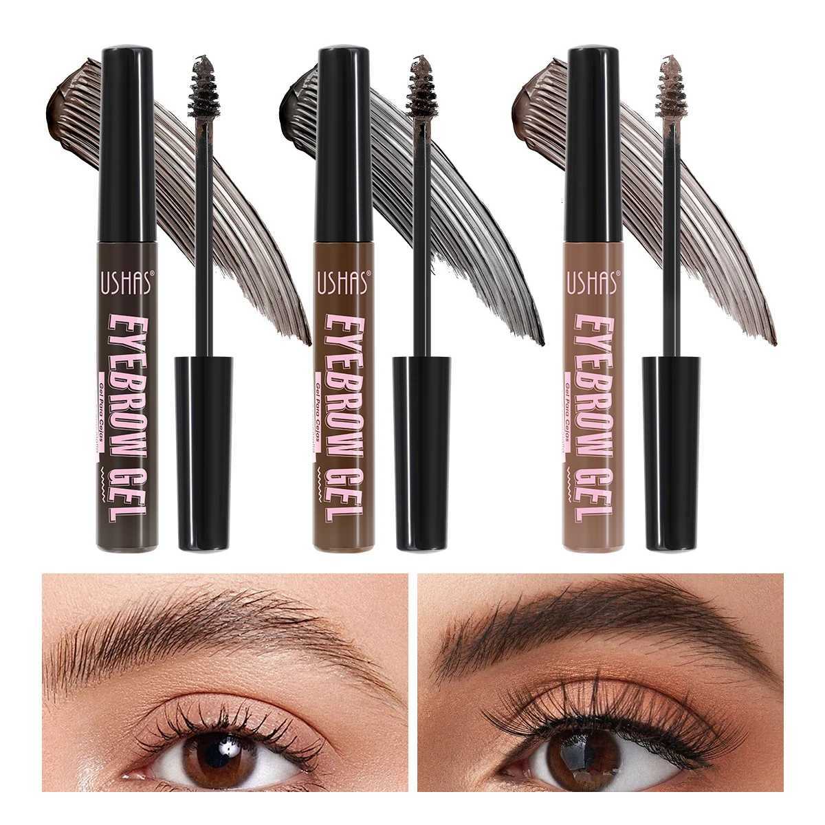 USHAS 3 Color Eyebrow Gel Long Lasting Waterproof Eyebrow Tint Mascara Cream Non-smudge Natural Liquid Eyebrow Makeup W250807