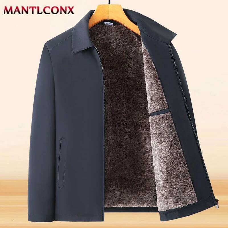 Thick Fleece Men Windproof Blazer Autumn Winter Warm Men's Jacket Windbreak Casual Business Coat L-3XL