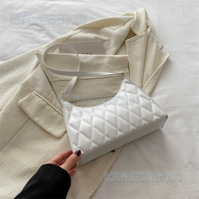 Womens Elegant Simple Quilted Embroidery Niche Underarm Bag 2024 Spring Summer High-end Single Shoulder Bag Style Small Square Bag H250806