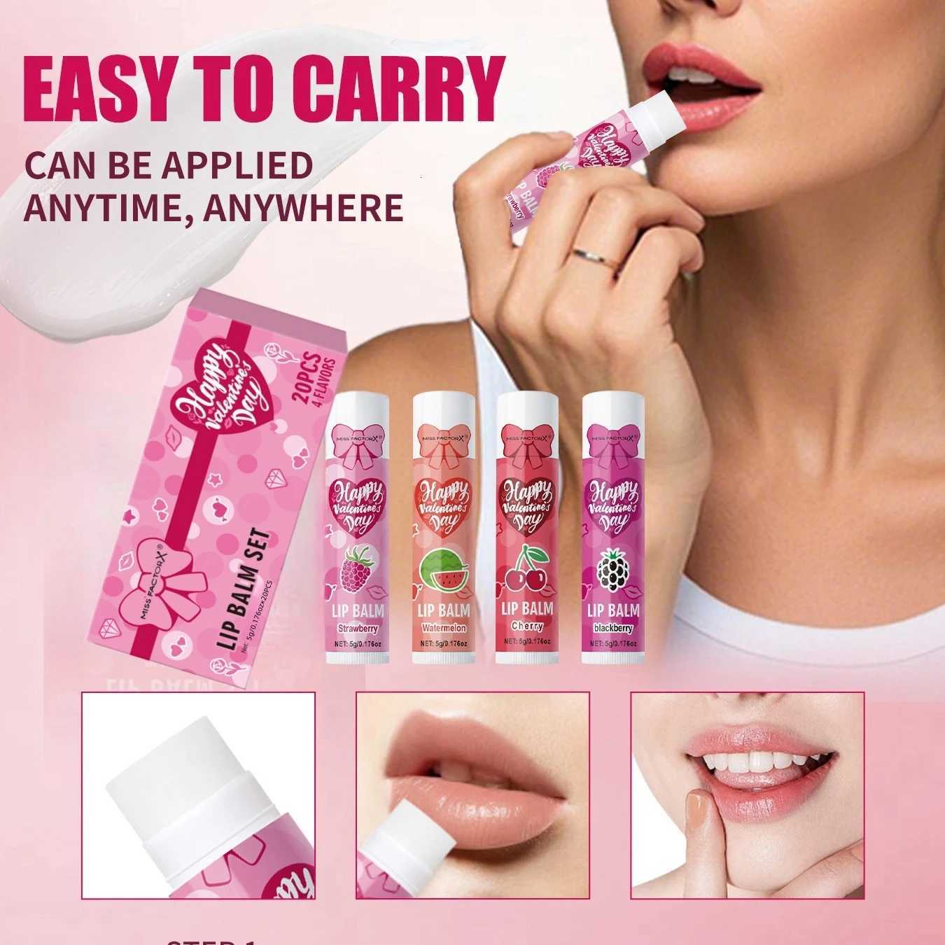 20PCS/Box Luxury Gift Set Lip Balm Set Hydrating and Glossy For Dry Lips Valentines Day Gifts WomensXJ250807