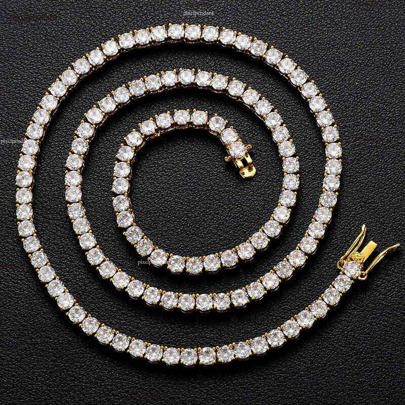 Usa Stock Fine Jewelry Hip Hop Sterling Sier Vvs Moissanite Dia Classic Tennis Chain Necklace