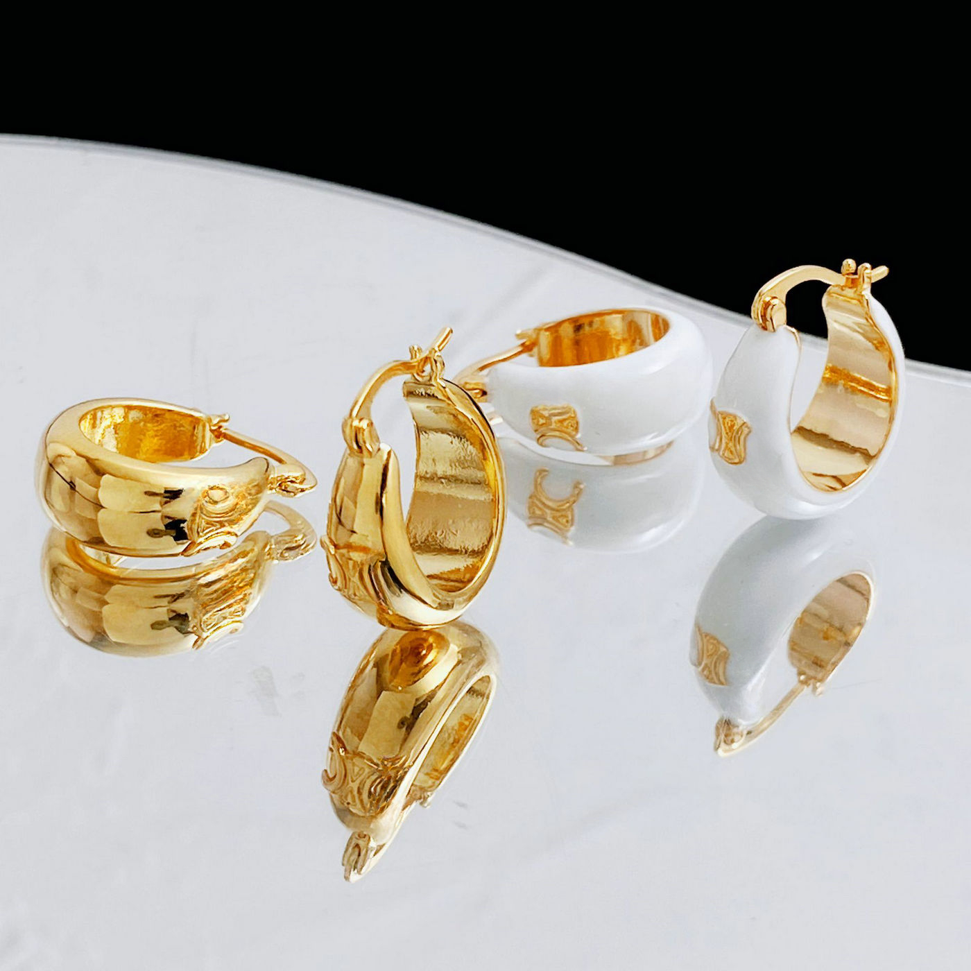 Brand Hoop Earrings for Women Elegant Gold Color Geometric Personalized Earring Designer Jewelry Gifts