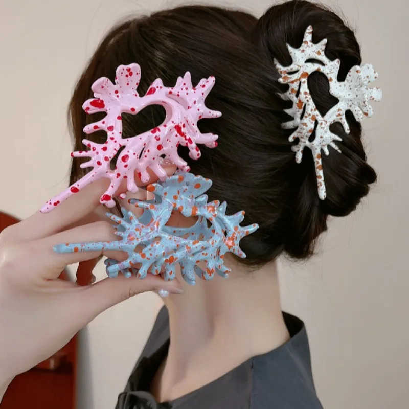 Ocean Conch Hair Claw Clips for Women Colorful Shell Crab Hair Clip Shell Catcher Ins Fairy Summer Sea Y2K Hair Accessories U250807