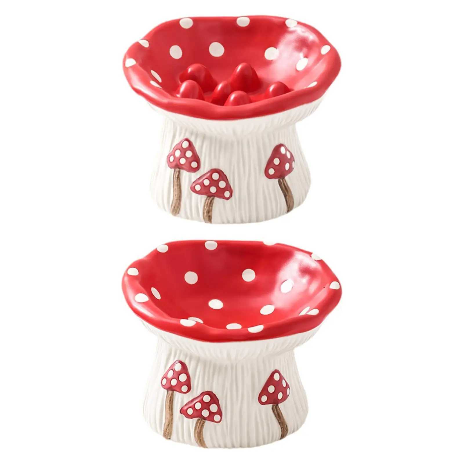 Ceramic Raised Cat Food Bowl for Indoor Cats Anti Vomit Kitten Bowl Cute Y250806