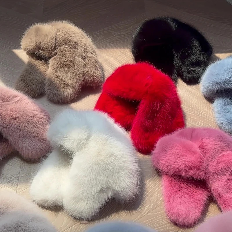 Winter Women Fluffy Furry Faux Fox Fur Bomber Hats Flaps Vintage Y2k Girls Warm Earflap Snow Ski Hat Caps Russian 250806