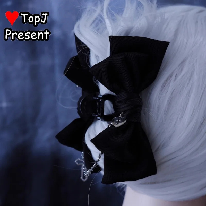 Subculture Women's Gothic Harajuku Y2K Girl Hair accessories bow cross Shark clamp Gifts teampunk personality hairpin Get caught 250730