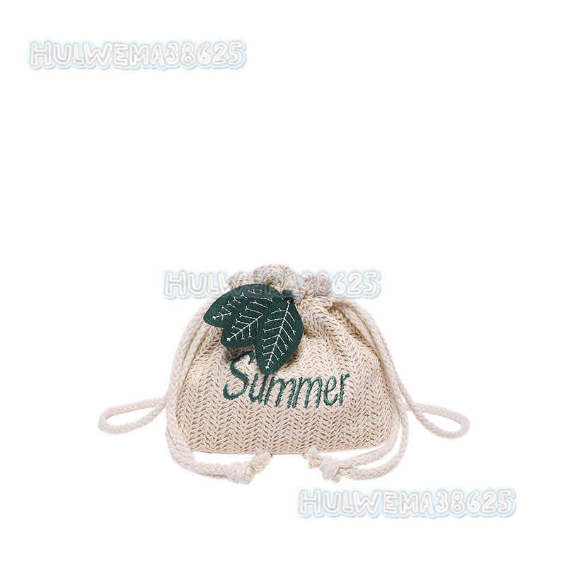 Summer Fashion Style Straw Bag Strawberry Embroidery Crossbody Bucket Bag 2024 Drawstring Woven Casual Womens Bag H250806