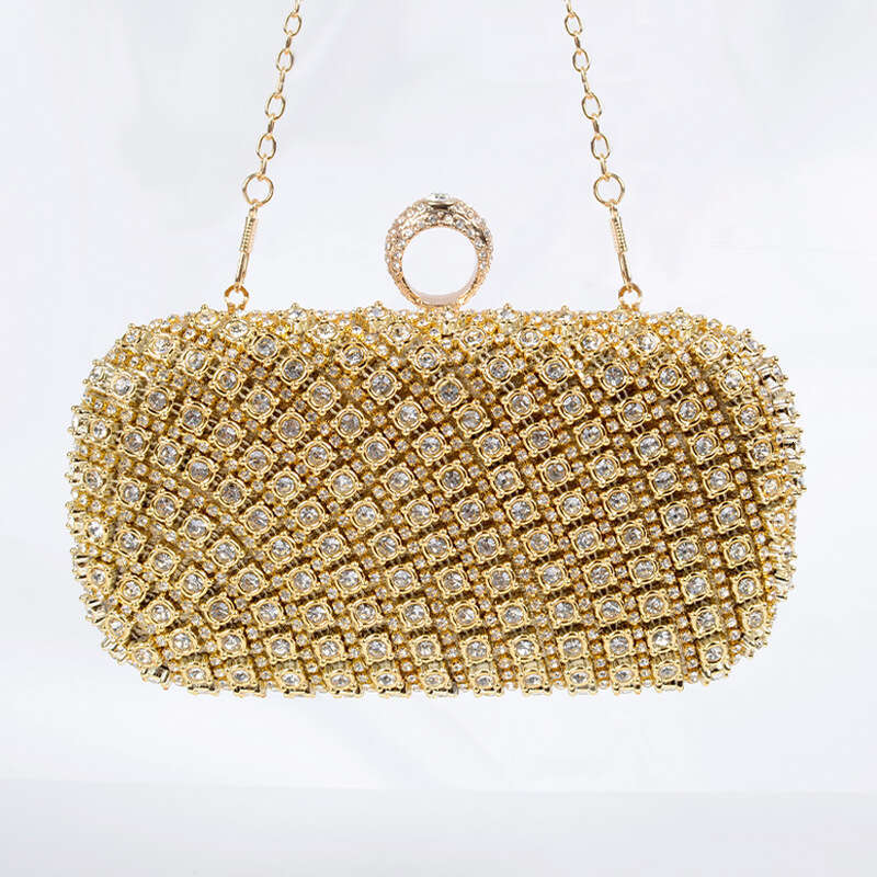 New Women's Large Rhinestone Buckle Clutch Shiny Suitable for Party Wedding Bride Evening Bag Detachable