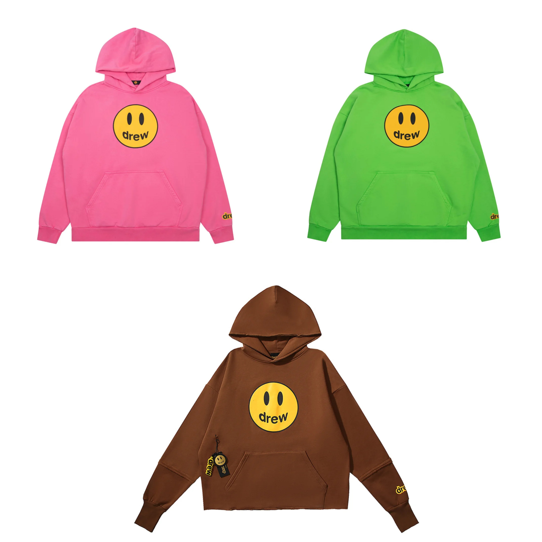 Drew House Hoodies Multicolored face Streetwear Hoodie Women Men Hip Hop Pullover Sweatshirt Unisex Couple Casual Hoodies