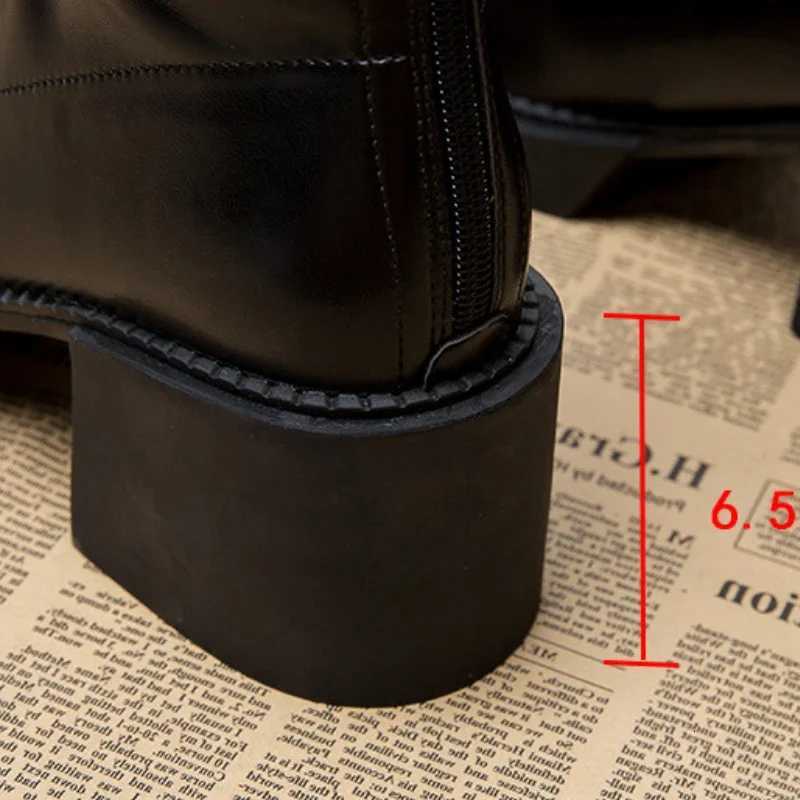 High Heel Women Ankle Boots Fi High Quality Platform Shoes for Women British Style Brown Boot Comfort Women Waterproof Boots XJ250807