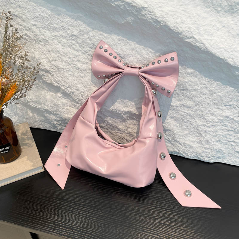 Free shipping designer Unique Women Bag Japanese Street Style Cute Travel Underarm Bag Fashion Rivet Decoration Large Capacity Shoulder Bag