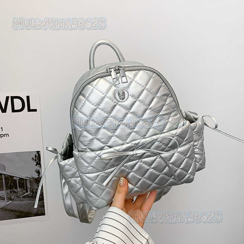 Quilted Embroidery Womens Bow Backpack 2024 Spring Summer New Versatile Casual Bag Style School Bag H250806