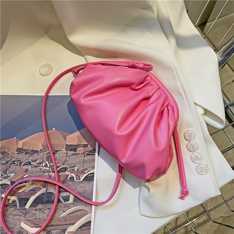 Free shipping designer Korean Style Spring Summer New Fresh Candy Color Women Bag 2023 Niche Fashionable Shoulder Bag Crossbody Bag Pleated Dumpling C