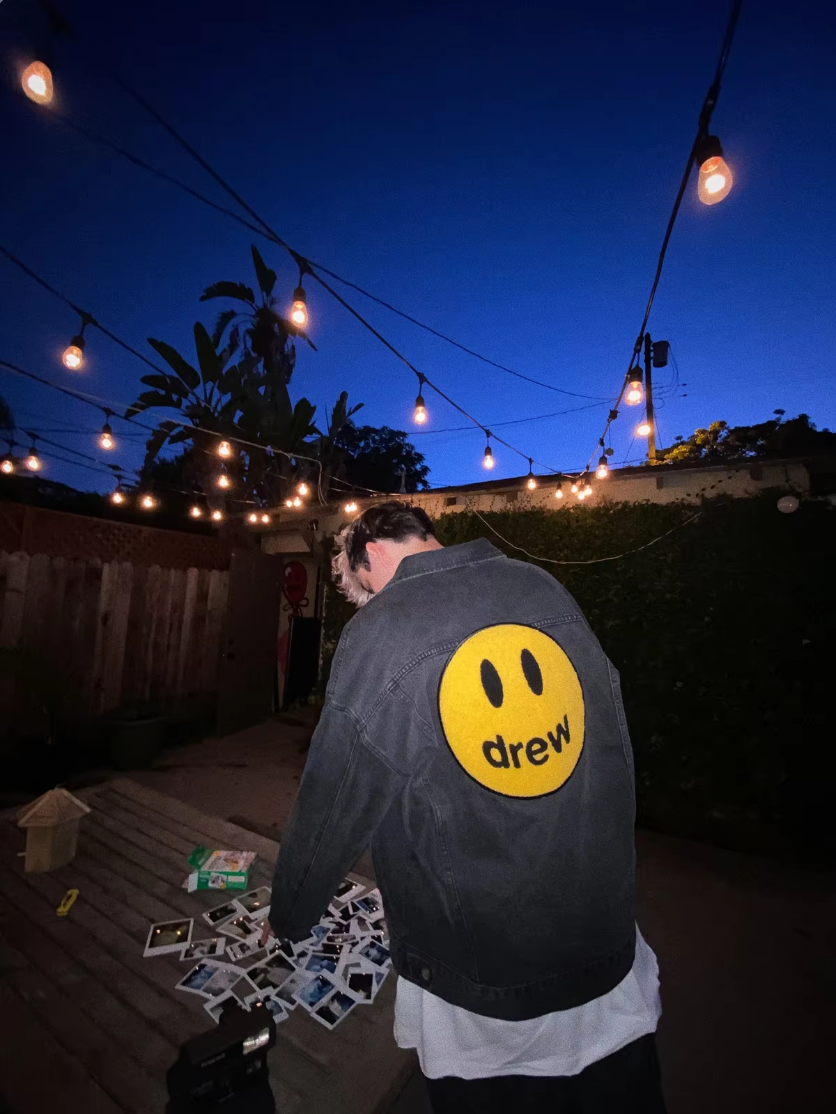 Drew House Knitting embroidery Men's Clothing autumn and winter designer niche American retro print loose denim jacket