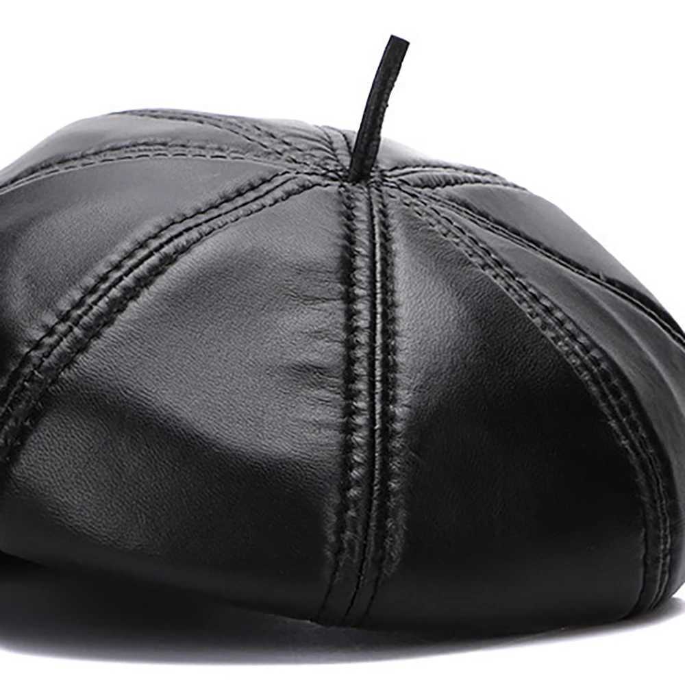 Seasons Genuine Vintage Bonnet Cadet Visor Mens Baseball Hat Cs Leather New Style Newsboy Real Leather Fashion Beret Hat XJ250807