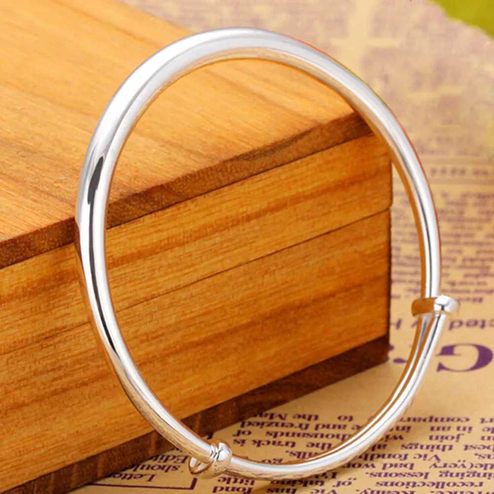Adjustable Size 925 Sterling Silver Bangle Cuff Charm Bracelet Jewelry For Women Wedding W250807