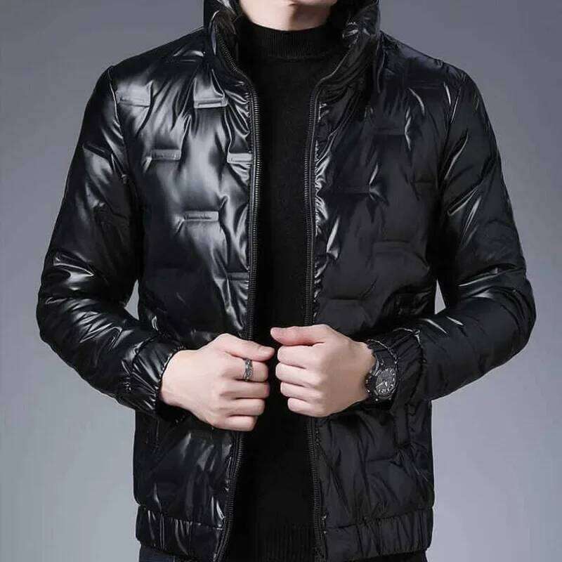 Parkas Glossy Padding Lightweight Puffer Male Padded Coats Short Men's Down Jacket Winter Outerwear Promotion Models Outerwears