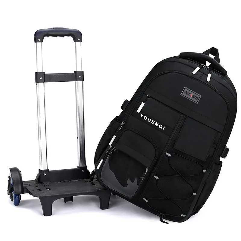 Children School bag With Wheels Students Backpacks For Boy Girls Teens Trolley Bag Kids Schoolbag Rolling Wheeled Backpack book G250807
