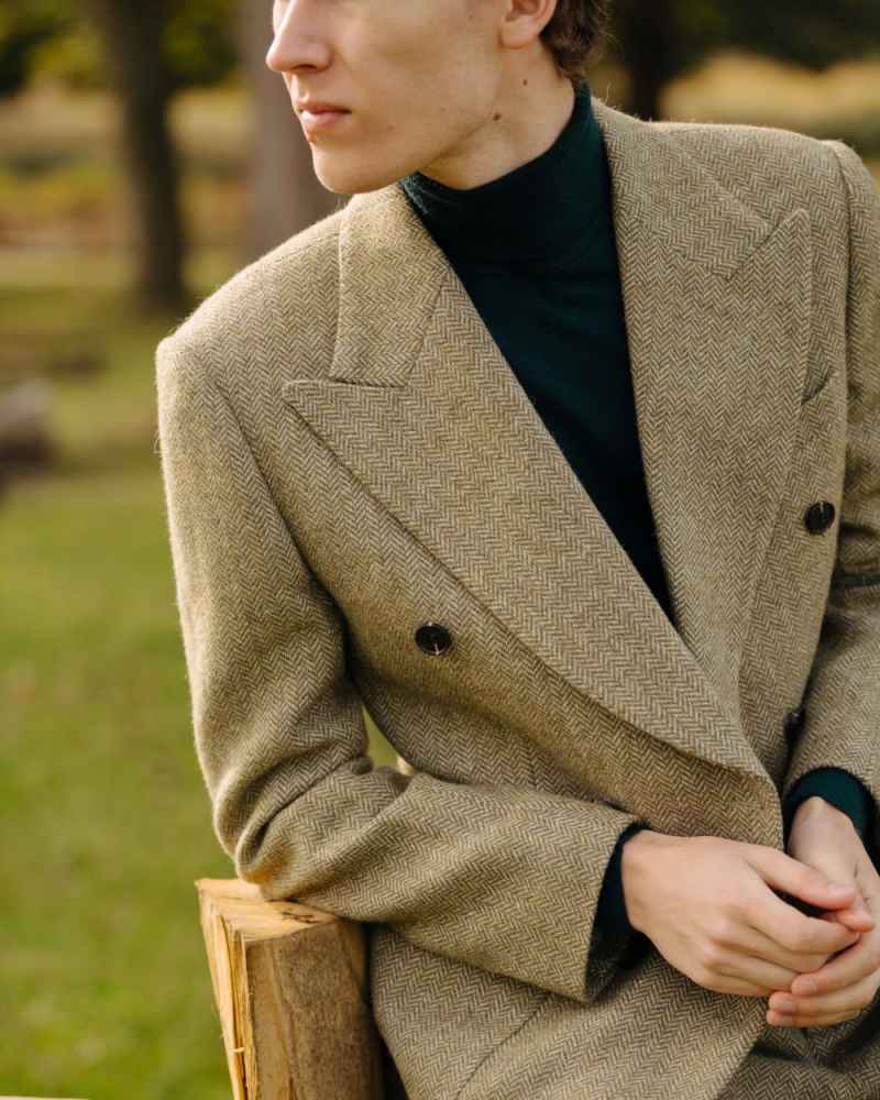 Men's Herringbone Jacket New in Suits & Blazers for Man Coat Mens Blazzer Dress Jackets Man Suit Male Coats Elegant Top Jakets