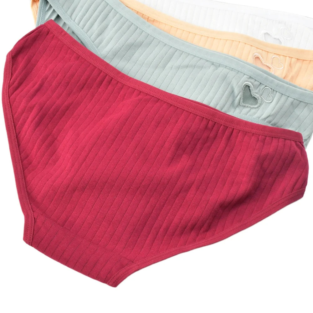 3Pcs Cotton Underwear LowRise Soft Stretch Briefs AntiChafing Comfortable Panties 2025 n Simple Breathable 250807