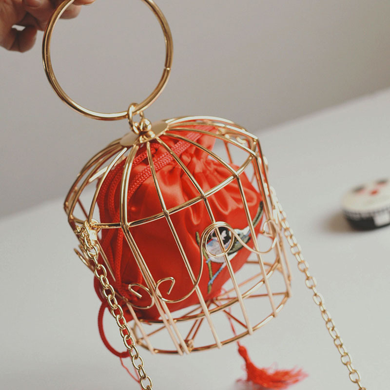Free shipping designer 2022 Women Bag Niche Design Hollow Iron Birdcage Single Shoulder Bag Crossbody Bag Stylish Handbag Metal Bag