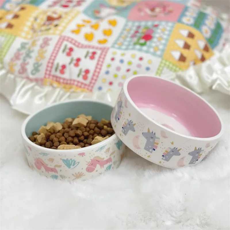 Cat Bowl Pet Feeder Supplies Are Simple Ceramic Printed Cats Eat and Drink in Bowls That Are Easy To Clean and Convenient To Eat Y250806